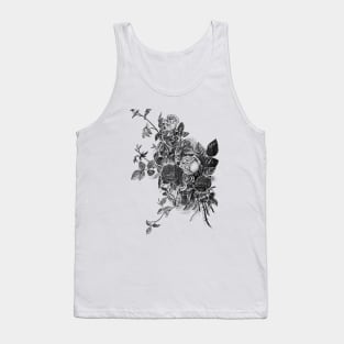 Black Rose Flowers Bouquet Tank Top